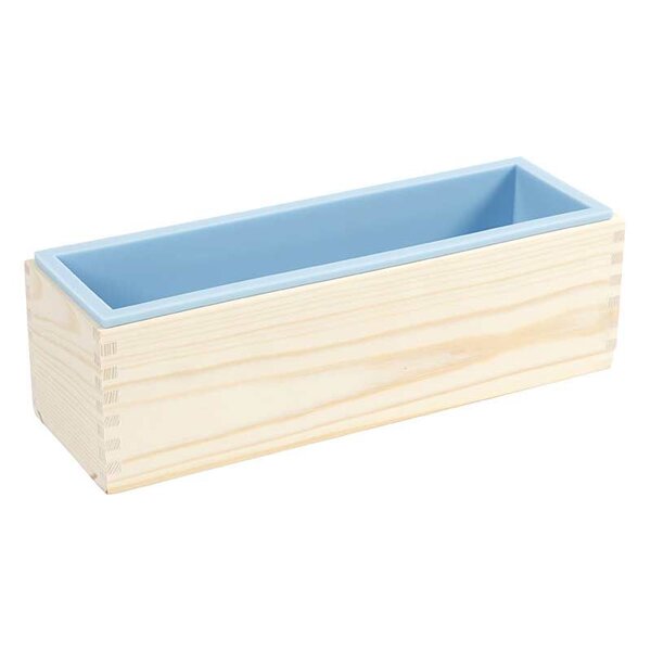 Moule à savon en bois et silicone - 27 5 x 8 6 x 8 cm