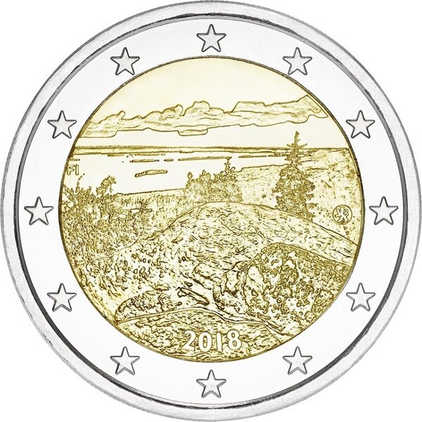 Pièce de monnaie 2 euro commémorative Finlande 2018 – Parc national de Koli