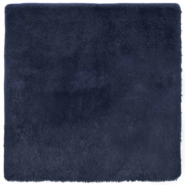 vidaXL Tapis shaggy à poils longs NAVARRA bleu marine 120x120 cm