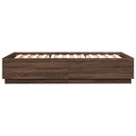 vidaXL Cadre de lit avec LED sans matelas chêne marron 150x200 cm