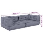 vidaXL Canapé modulaire 3 Pièces Gris 140 x 70 x 36 cm tissu