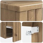 vidaXL Meuble de lavabo mural Chêne artisanal 49 x 41 x 63 cm