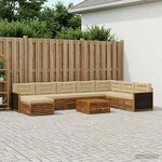 vidaXL Ensemble de canapés d'extérieur 9 Pièces Naturel et Beige