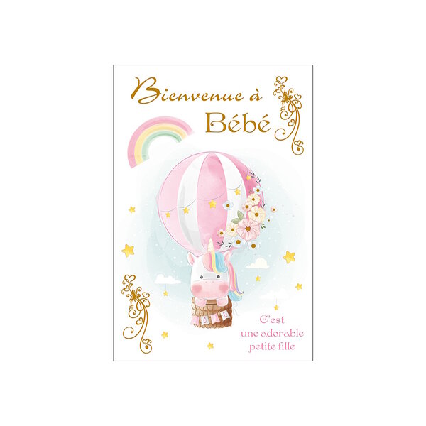 Carte De Voeux - Naissance - Bienvenue à Bébé C'est une adorable Fille