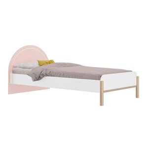 Lit simple 90x200 cm rose blanc