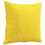 vidaXL Canapé 2 places avec oreillers jaune clair 120 cm tissu