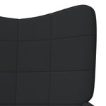 vidaXL Chaise de relaxation avec tabouret Noir Tissu
