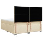 vidaXL Sommier à lattes de lit avec matelas Crème 200x200 cm Tissu