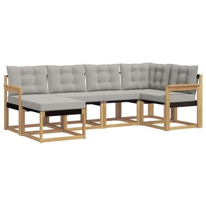 vidaXL Ensemble de canapés d'extérieur 6 pc Blanc et gris clair