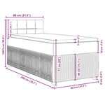 vidaXL Sommier à lattes de lit et matelas Gris foncé 80x200 cm Velours