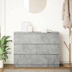 vidaXL Buffet Gris béton 100x35x76 cm Bois d'ingénierie
