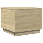 vidaXL Table basse avec lumières LED chêne sonoma 50x50x40 cm