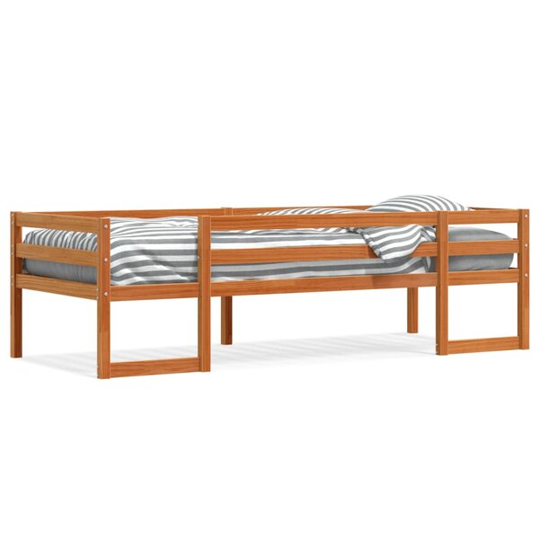 vidaXL Cadre de lit pour enfants sans matelas cire marron 90x190 cm