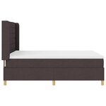 Lit Box Spring vidaXL avec Matelas - Brun Foncé  140x200 cm  Tissu