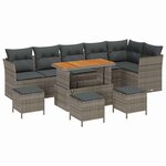 vidaXL Ensemble de canapé de jardin 10 Pièces Gris 110 x 55 x 71 cm