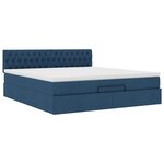 VidaXL Cadre de lit ottoman avec matelas bleu 160x200 cm tissu