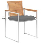 vidaXL Chaises de jardin avec coussins lot de 2 Teck solide et acier