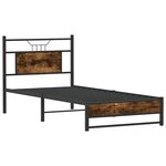 vidaXL Cadre de lit sans matelas chêne fumé 80x200cm bois d'ingénierie