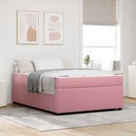 vidaXL Cadre de lit avec matelas Rose 140 x 200 cm Velours