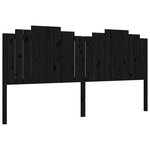 vidaXL Cadre de lit avec tête de lit noir 200x200 cm bois massif