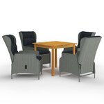 vidaXL Ensemble à manger de jardin 5 Pièces Gris clair