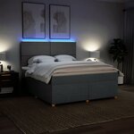 vidaXL Sommier à lattes de lit avec matelas Gris foncé 180x200cm Tissu