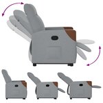 vidaXL Fauteuil inclinable Gris clair Tissu
