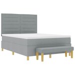 vidaXL Lit à ressorts avec coussin Gris clair 200 x 160 cm tissu
