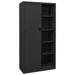 vidaXL Armoire de bureau et porte coulissante Anthracite 90x40x180 cm