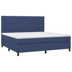 vidaXL Sommier à lattes de lit et matelas et LED Bleu 200x200 cm Tissu
