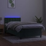 vidaXL Sommier à lattes de lit avec matelas et LED Vert foncé 80x200cm