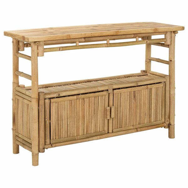 vidaXL Table console avec étagère Naturel 110 x 35 x 75 cm Bambou