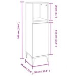 vidaXL Armoire salle de bain sonoma gris 30x30x100 cm