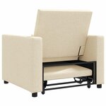 vidaXL Canapé Lit Simple avec des roues Crème 90 x 165 x 87 cm tissu