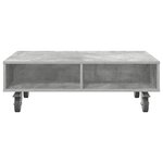 vidaXL Table d'appoint avec roues Gris béton 90 x 50 x 30 cm