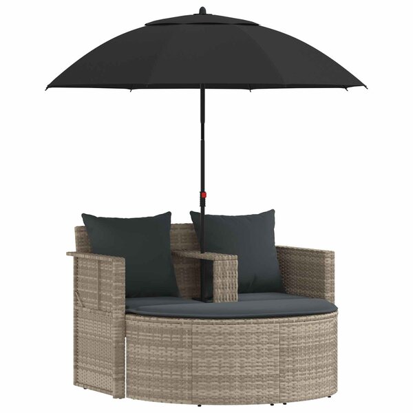 vidaXL Canapé de jardin 8 Pièces Gris clair et gris foncé polyrotin