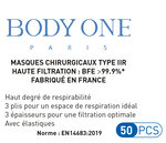 Boîte de 50 Masques chirurgicaux Type IIR fabriqués en France