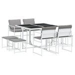 vidaXL Ensemble à manger de jardin avec coussins 9 Pièces blanc textilène
