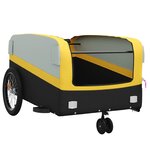 vidaXL Remorque de vélo noir et jaune 45 kg fer