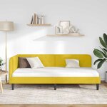 vidaXL Cadre de lit d'angle avec tête de lit Jaune 90 x 190 cm Velours