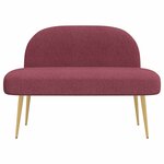vidaXL Banc rembourré avec dossier Bordeaux 110 x 60 x 76 cm Polyester