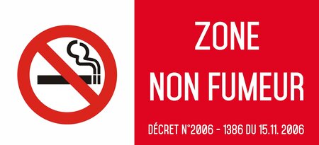Autocollant vinyl - Zone non fumeur - L.200 x H.100 mm UTTSCHEID