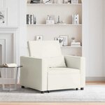 vidaXL Canapé Lit Simple avec des roues Crème 90 x 165 x 87 cm Velours