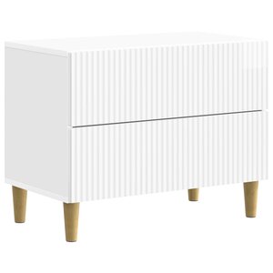 vidaXL Cabinet de chevet avec tiroir Blanc brillant 62 x 34 5 x 48 cm