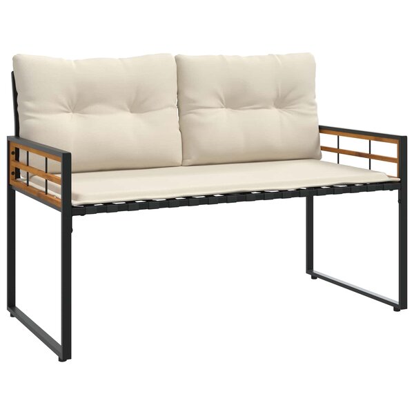 vidaXL Banc à couches en bois avec coussin Uni Crème 114 x 55 x 77 cm