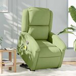 vidaXL Fauteuil de massage inclinable Vert clair Velours