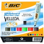 Etui de 6 feutres pour tableau blanc effaçable à sec 1781 pointe biseau large VELLEDA