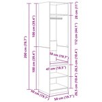 vidaXL Garde-robe Chêne sonoma 50x50x200 cm Bois d'ingénierie