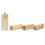4 Pieds réhausseurs de lit - couleur bois naturel 20 cm pour largeur lit 120 cm