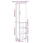 Vidaxl buffet haut blanc brillant 34 5x34x180 cm bois d'ingénierie